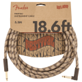 Fender Festival Series Hemp Instrument Cables - Brown Stripe - 18.6' (5.5m)