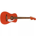 Fender Malibu Player Acoustic Guitar, Walnut Fingerboard, White Pickguard, Fiesta Red