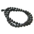 Black Lava bead string, 6mm, round, 40cm