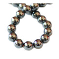 Hematite bead string, round, 6mm, 40cm