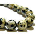 Dalmatian stone bead string, 8mm, round, 40cm