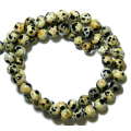 Dalmatian stone bead string, 6mm, round, 40cm