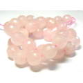 Rose Quartz bead string, faceted, 10mm, round, 40cm