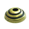 Bead cap, bronze color, spiral design, 11mm