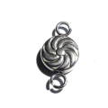 9mm round swirl double link in stainless steel