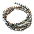 Hematite bead string, round, 4mm, 40cm