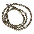 Colored Hematite bead string, matte gold, round, 3mm, 40cm