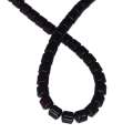 Colored Hematite bead string, barrel, black, 4mm, 40cm
