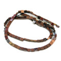 Colored Hematite bead string, metallic chocolate, square, 2-string, 4mm, 38cm