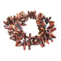 Red Tiger Eye bead string, cylindrical sticks, 5x18mm, 40cm