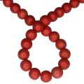 Colored Howlite bead string, red, round, 8mm, 40cm