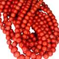Colored Howlite bead string, red, round, 8mm, 40cm