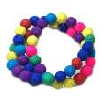 Multi colored Lava bead string, round, 8mm, 40cm