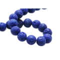 Navy Lava bead string, round, 7mm, 40cm