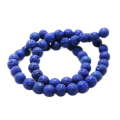 Navy Lava bead string, round, 9mm, 40cm