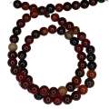 Dark Carnelian bead string, 4mm, round, 40cm