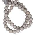 Colored Howlite bead string, light grey, round, 8mm, 40cm