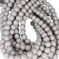 Colored Howlite bead string, light grey, round, 8mm, 40cm