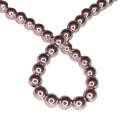 Colored Hematite bead string, metallic rose, round, 6mm, 40cm
