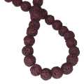 Maroon Lava bead string, round, 7mm, 40cm