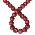 Metallic Cherry Lava bead string, round, 7mm, 40cm