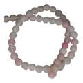 Pink crackled agate bead string, round, frosted, 8mm, 40cm