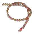 Pink Salmon crackled agate bead string, round, frosted, 6mm, 40cm