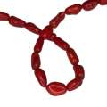Red coral, bead string, irregular, 11-13mm, 40cm