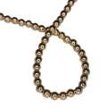 Colored Hematite bead string, gold, round, 5mm, 40cm