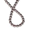 Colored Hematite bead string, metallic bright rose, round, 4mm, 40cm