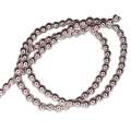 Colored Hematite bead string, metallic bright rose, round, 3mm, 40cm