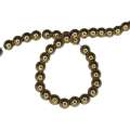 Colored Hematite bead string, old gold, round, 4mm, 40cm