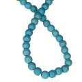 Colored Howlite bead string, turquoise, round, 6mm, 40cm