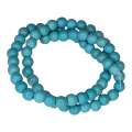Colored Howlite bead string, turquoise, round, 6mm, 40cm
