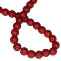 Colored Howlite bead string, red, round, 4mm, 40cm