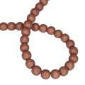 Colored Howlite bead string, brick brown, round, 6mm, 40cm