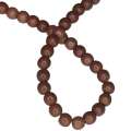 Colored Howlite bead string, brown, round, 6mm, 40cm