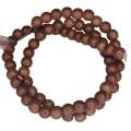 Colored Howlite bead string, brown, round, 6mm, 40cm