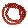 Colored Howlite bead string, coral, round, 6mm, 40cm
