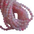 Pink crackled agate bead string, round, frosted, 8mm, 40cm