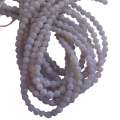 Light grey crackled agate bead string, round, frosted, 6mm, 40cm