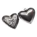 Heart locket pendant, stainless steel, 26mm