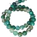 Green spotted Agate bead string, 8mm, round, 40cm