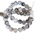 Grey Crackle Agate bead string, 9mm, round, 40cm
