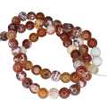 Fire Agate bead string, 6mm, round, 40cm