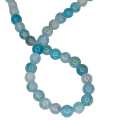 Colored agate bead string, aqua, 4mm, round, 40cm