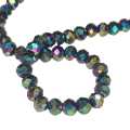 Glass bead string, faceted, rondelle, 5x6mm, aura, 40cm