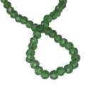 Glass bead string, faceted, rondelle, 4x5mm, peridot, 40cm