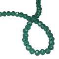 Glass bead string, faceted, rondelle, 4x5mm, seagreen, 40cm