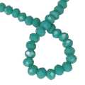 Glass bead string, faceted, rondelle, 5x6mm, seagreen, 40cm